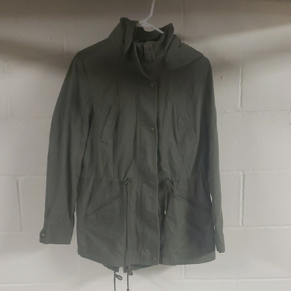 Style & Co Green Utility Jacket with Adjustable Waist